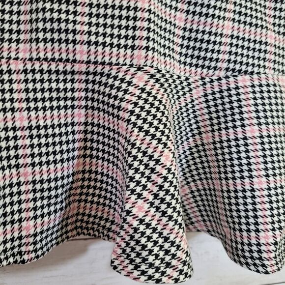 Mayoral Skirt Black & Pink Houndstooth Check with Ruffle Hem  Size 16 - Picture 7 of 12